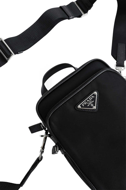Re-Nylon and Saffiano Leather Shoulder Bag