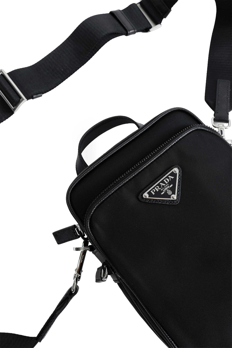 PRADA Re-Nylon and Saffiano Leather Shoulder Bag man