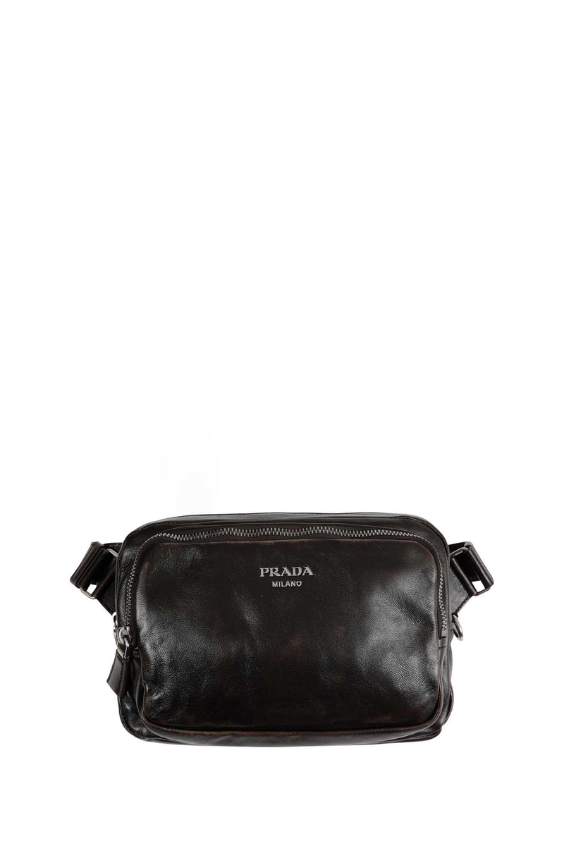 PRADA Distressed Nappa Leather Shoulder Bag man