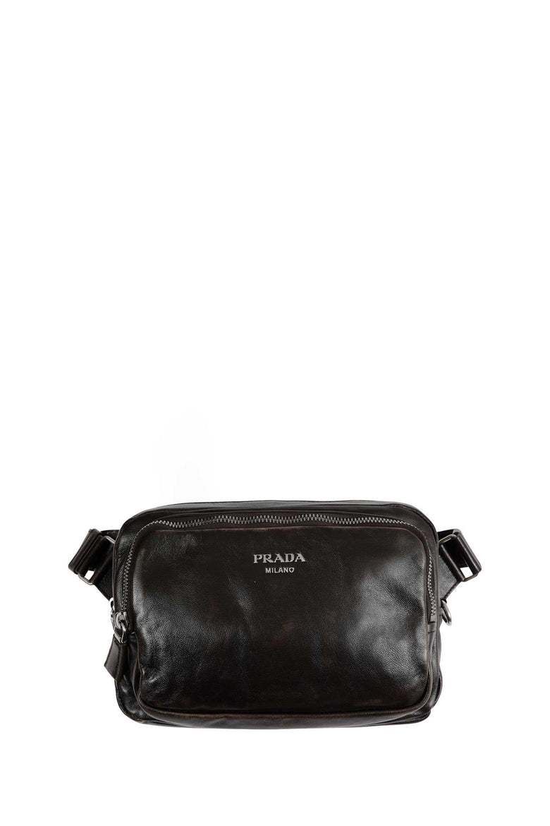 PRADA Distressed Nappa Leather Shoulder Bag man