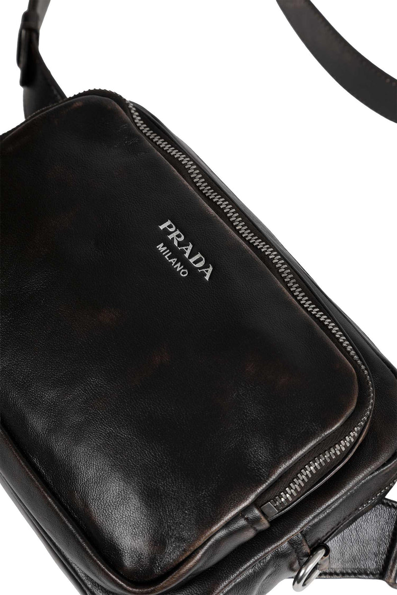 PRADA Distressed Nappa Leather Shoulder Bag man