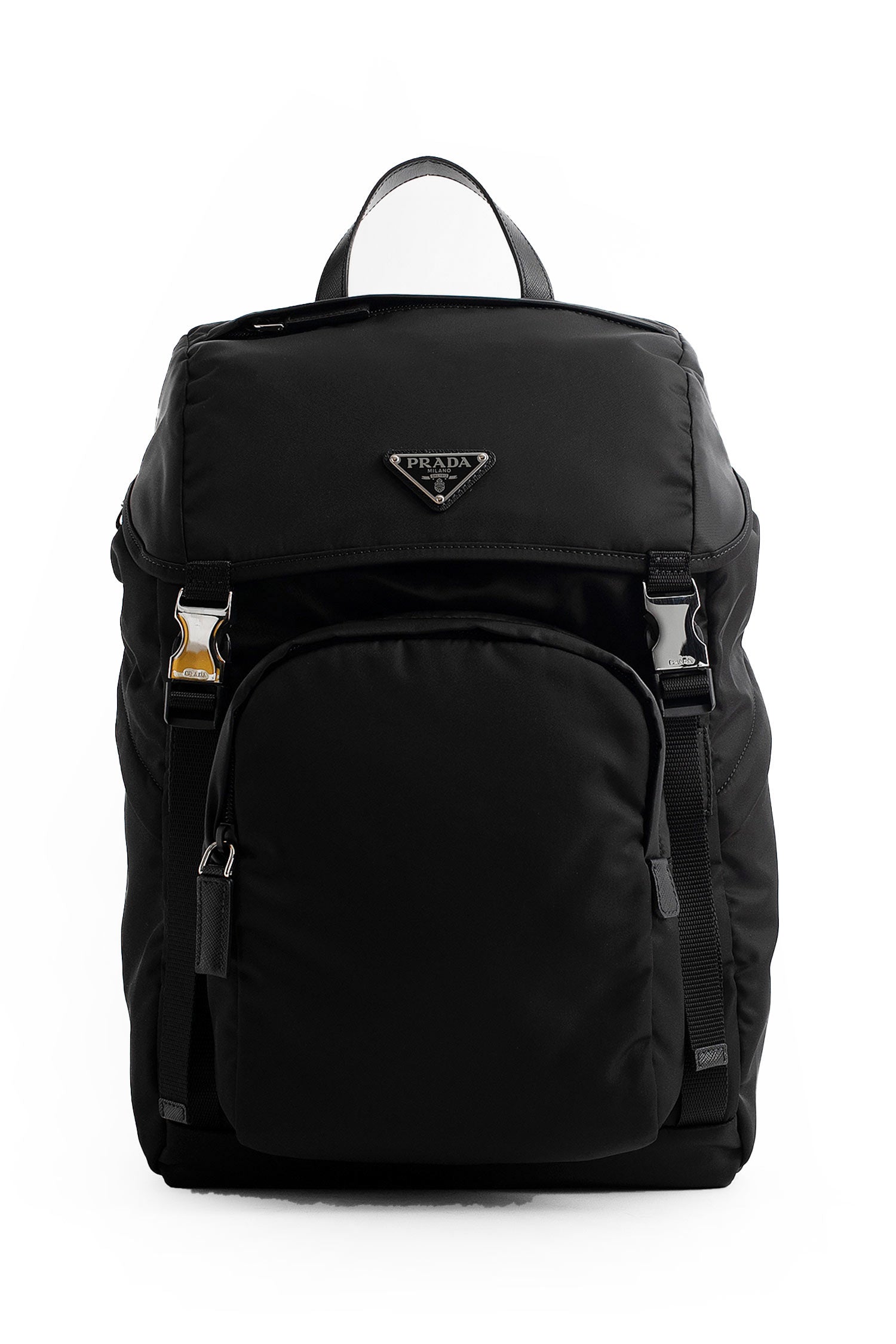 Nylon and saffiano leather backpack