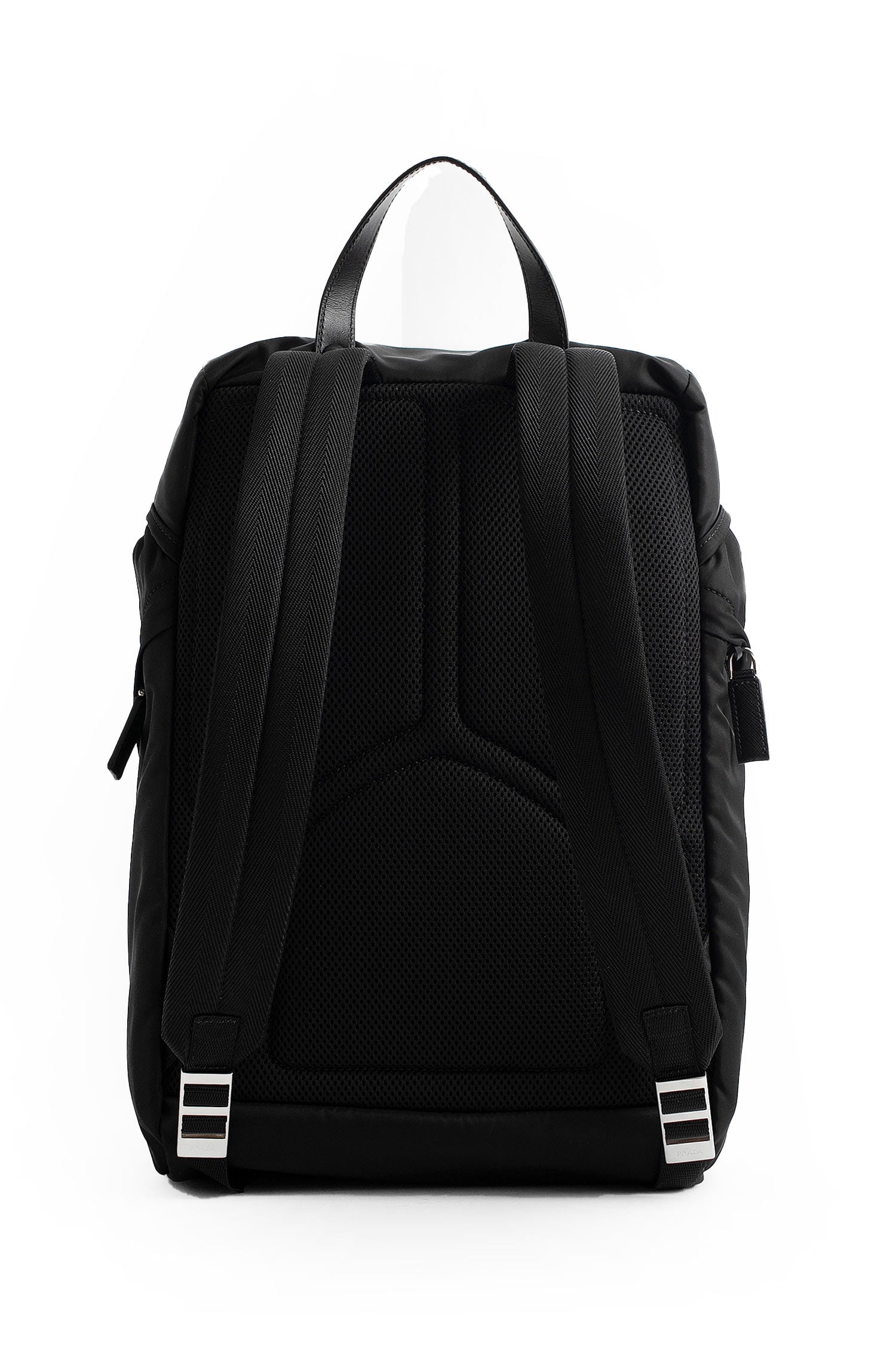 Nylon and saffiano leather backpack