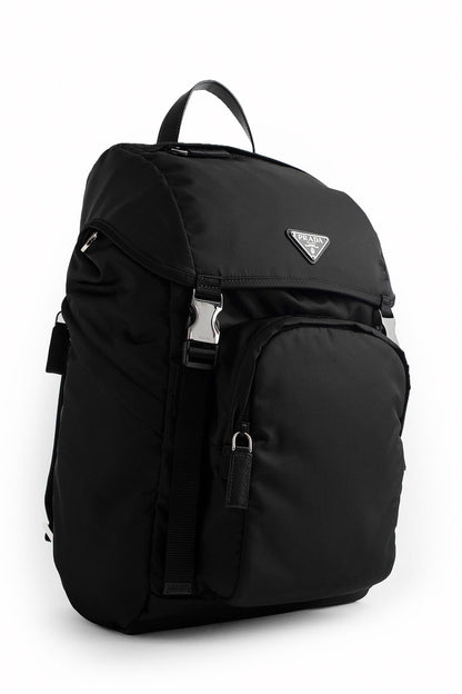 Nylon and saffiano leather backpack