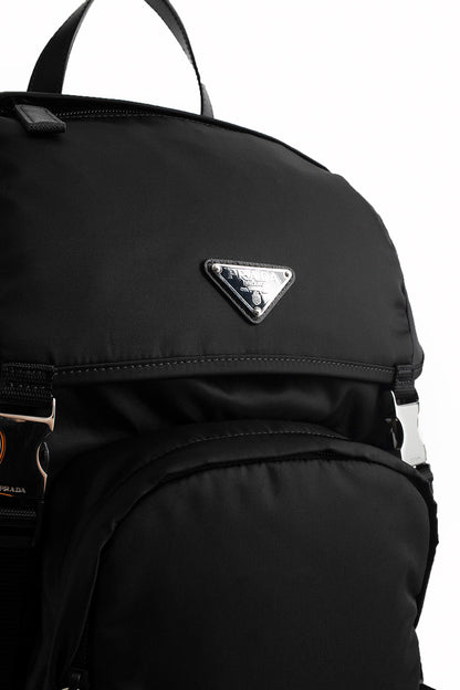 Nylon and saffiano leather backpack
