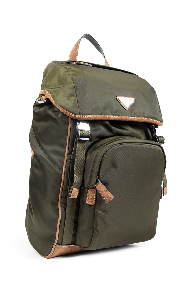 Re-Nylon and suede backpack