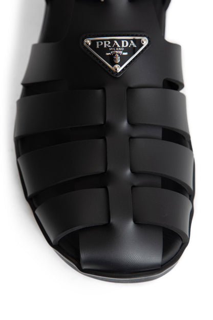 PRADA MAN BLACK SANDALS & SLIDES