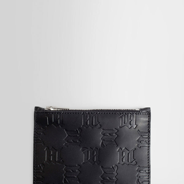 MISBHV Embossed Monogram Bifold Leather Wallet Black