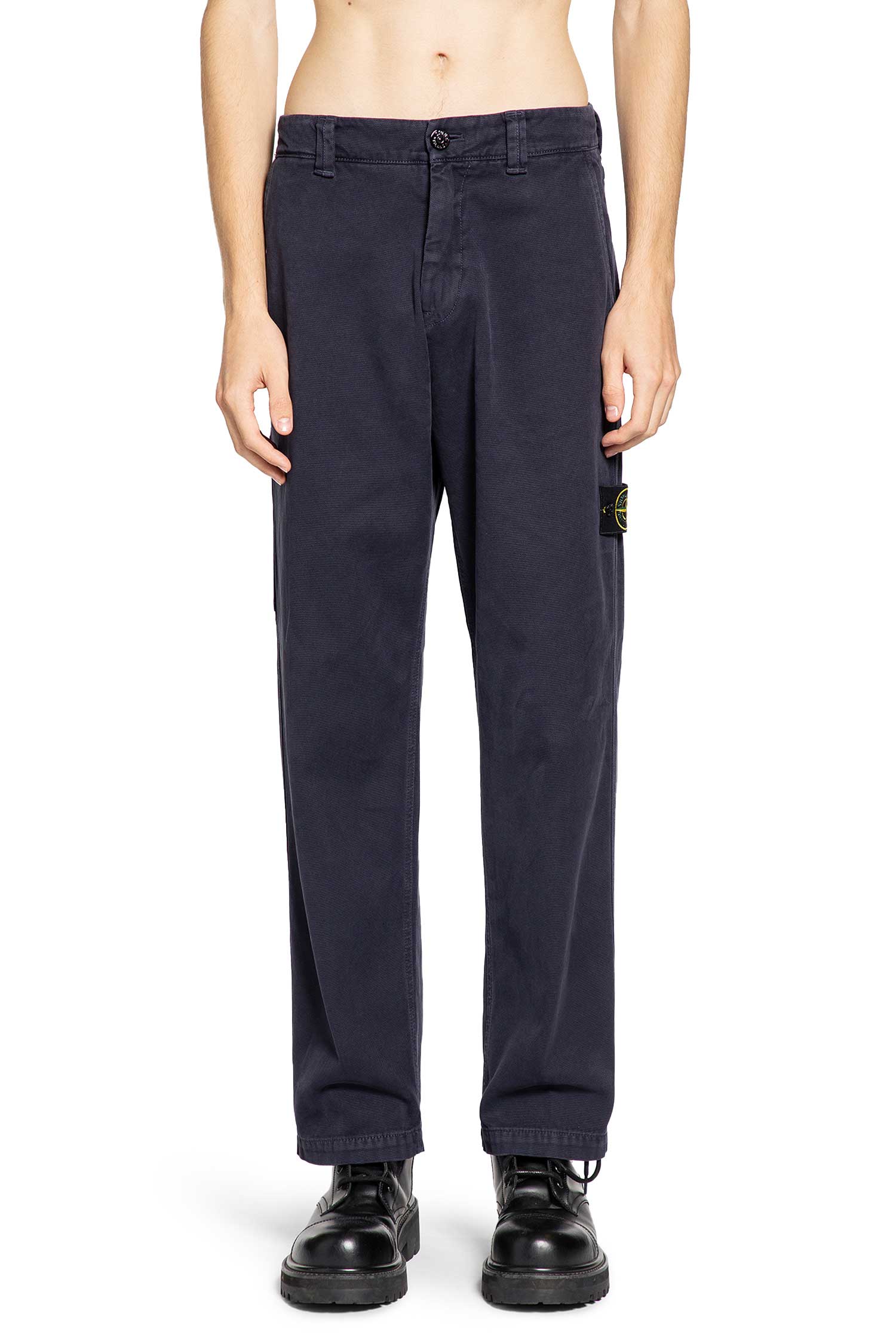 STONE ISLAND MAN BLACK TROUSERS