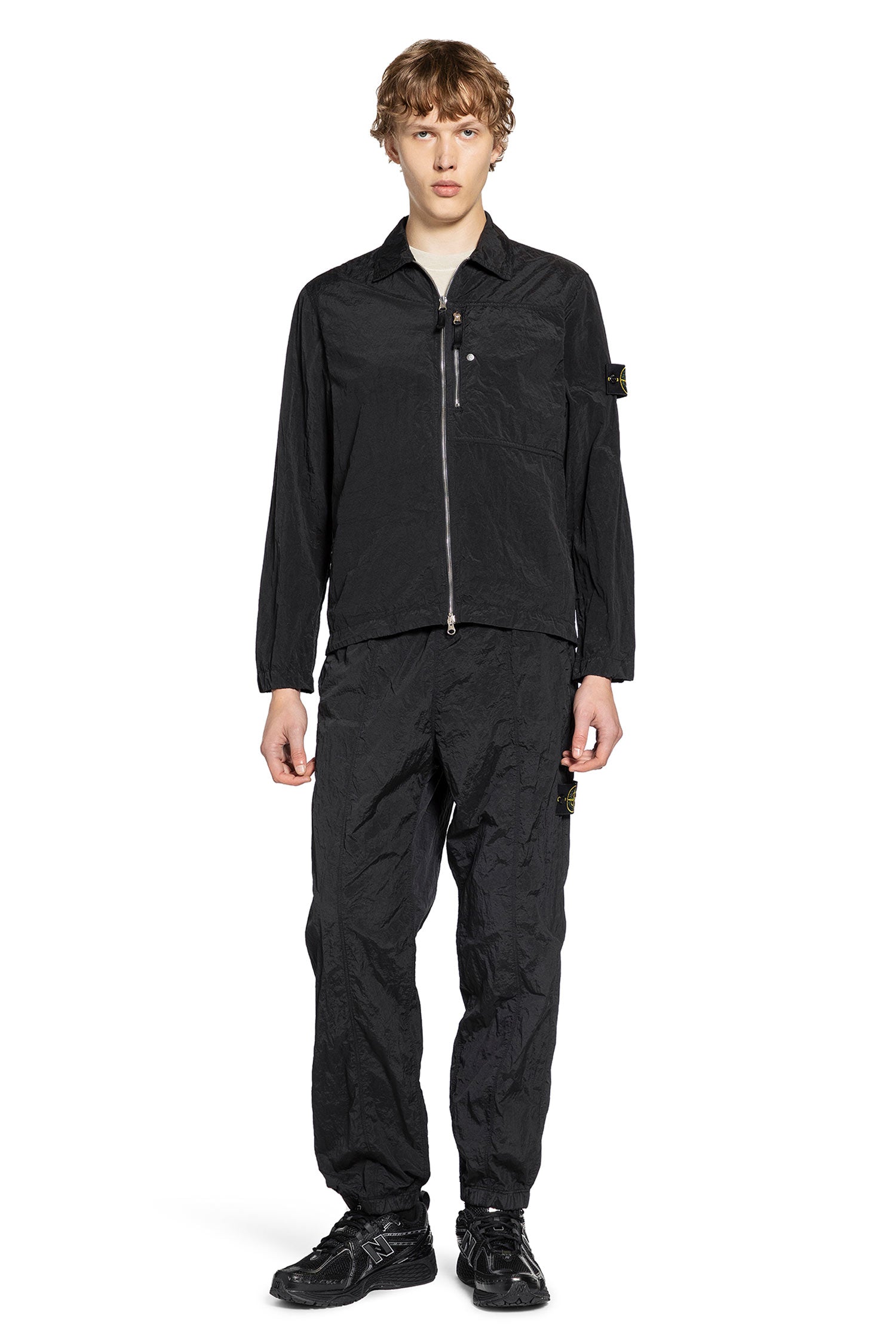 STONE ISLAND MAN BLACK TROUSERS
