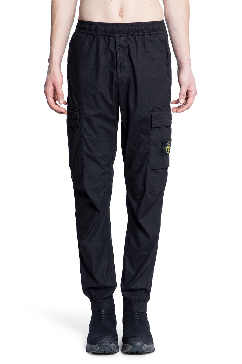 STONE ISLAND MAN BLACK TROUSERS