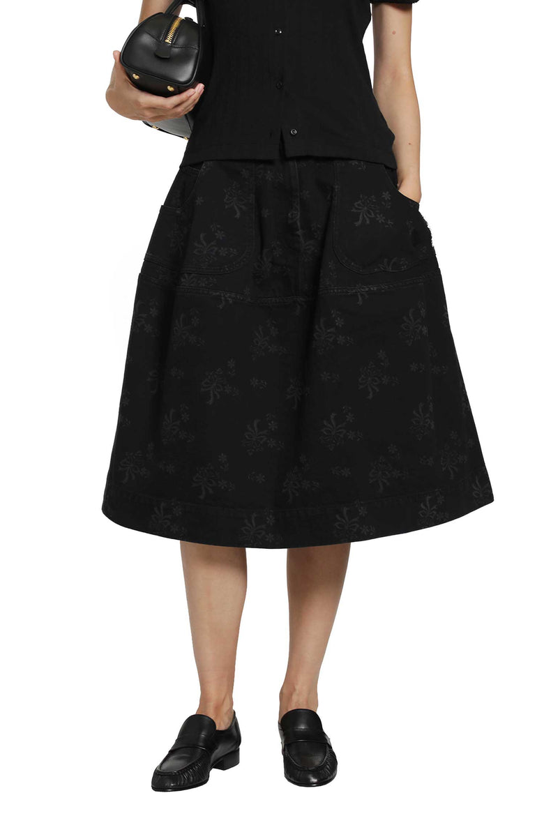 SIMONE ROCHA Denim Utility Hip Bustle Skirt woman