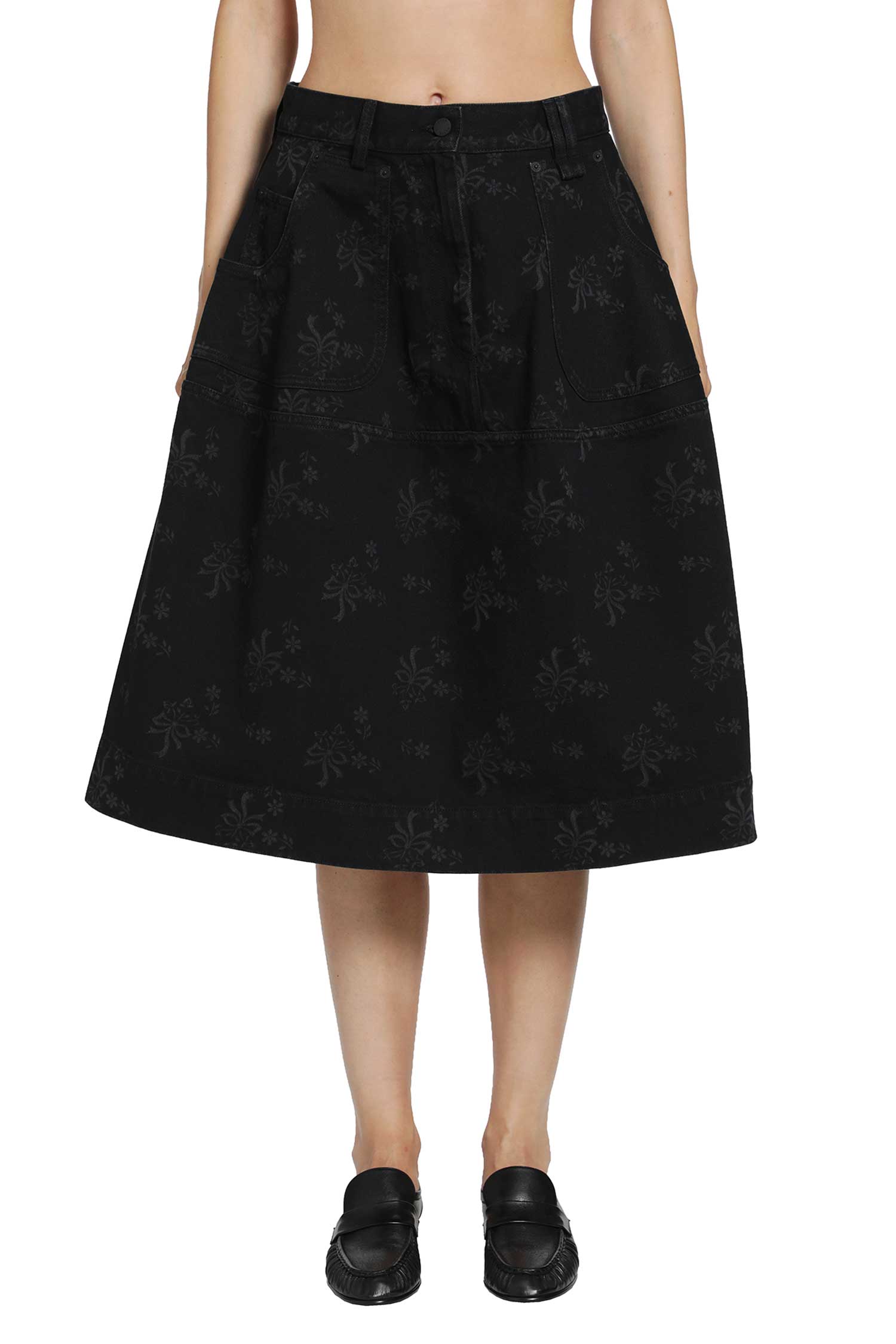 SIMONE ROCHA Denim Utility Hip Bustle Skirt woman