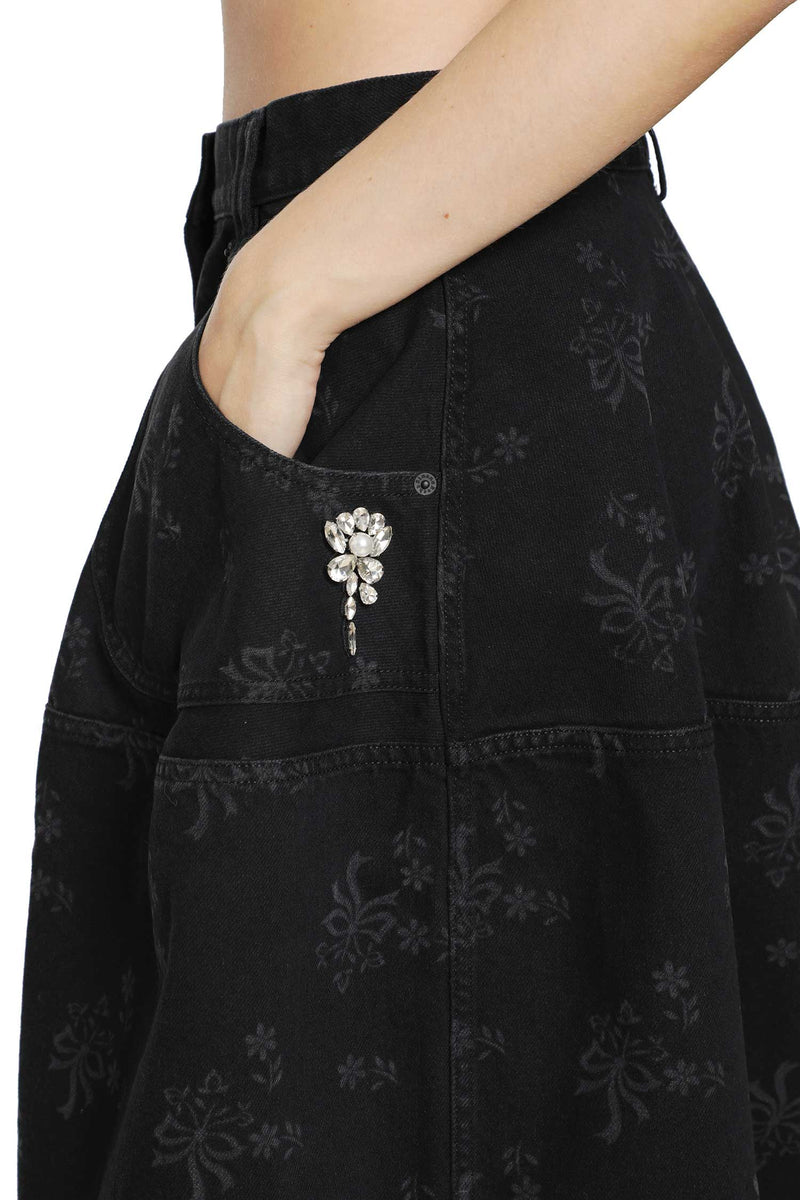 SIMONE ROCHA Denim Utility Hip Bustle Skirt woman