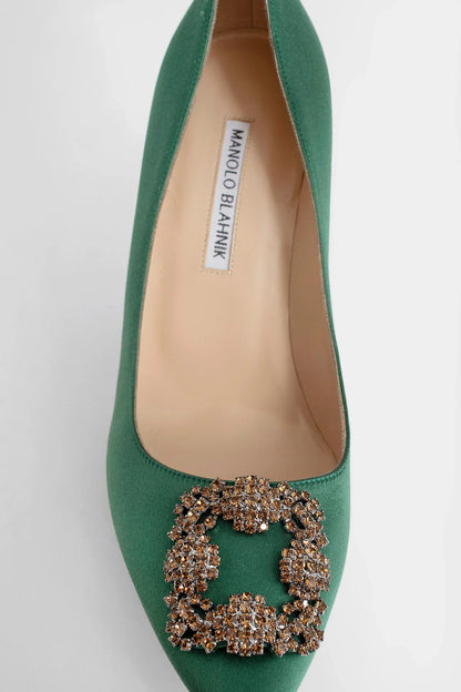 MANOLO BLAHNIK WOMAN GREEN PUMPS - Antonioli.eu
