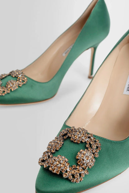 MANOLO BLAHNIK WOMAN GREEN PUMPS - Antonioli.eu