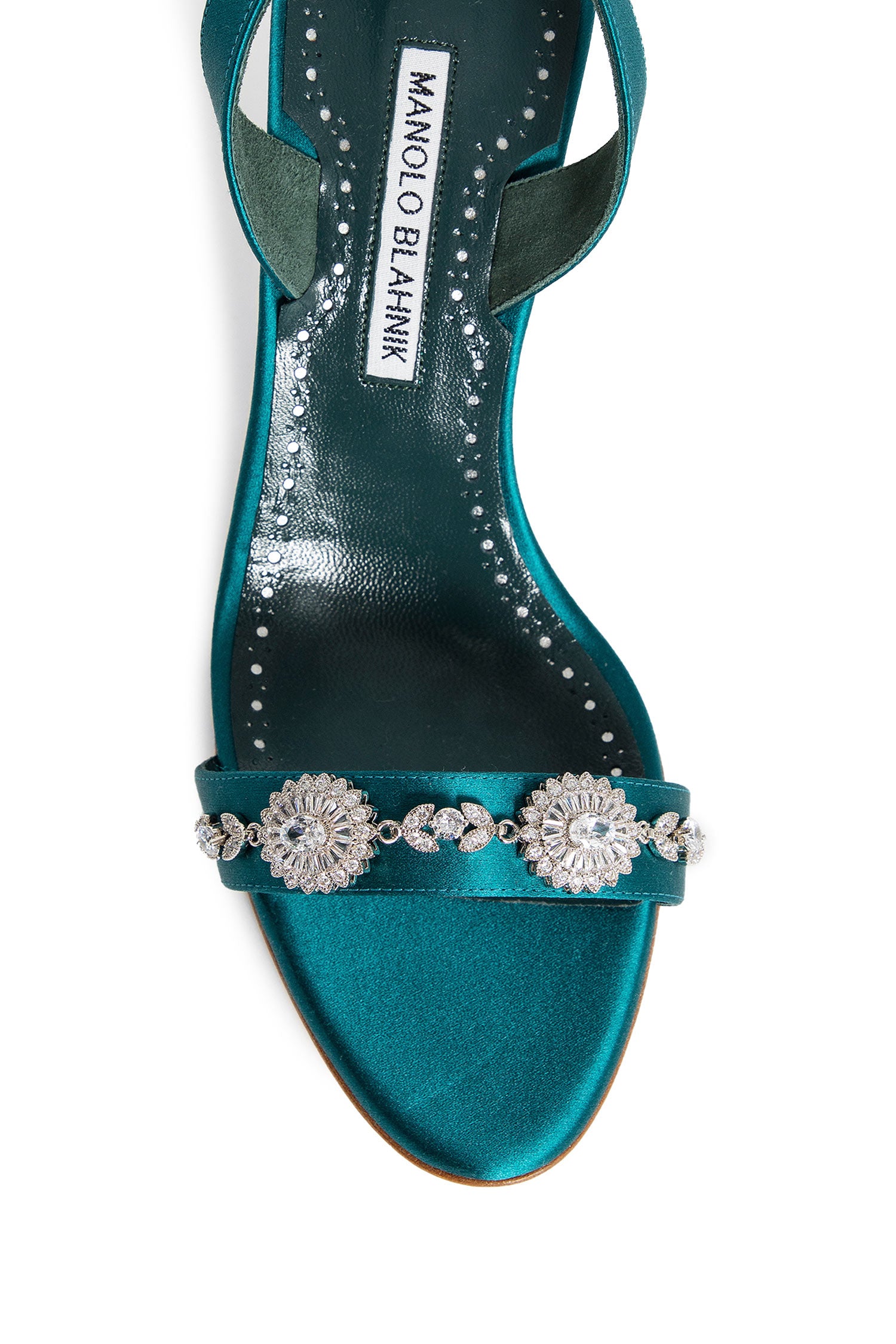 MANOLO BLAHNIK WOMAN GREEN SANDALS & SLIDES