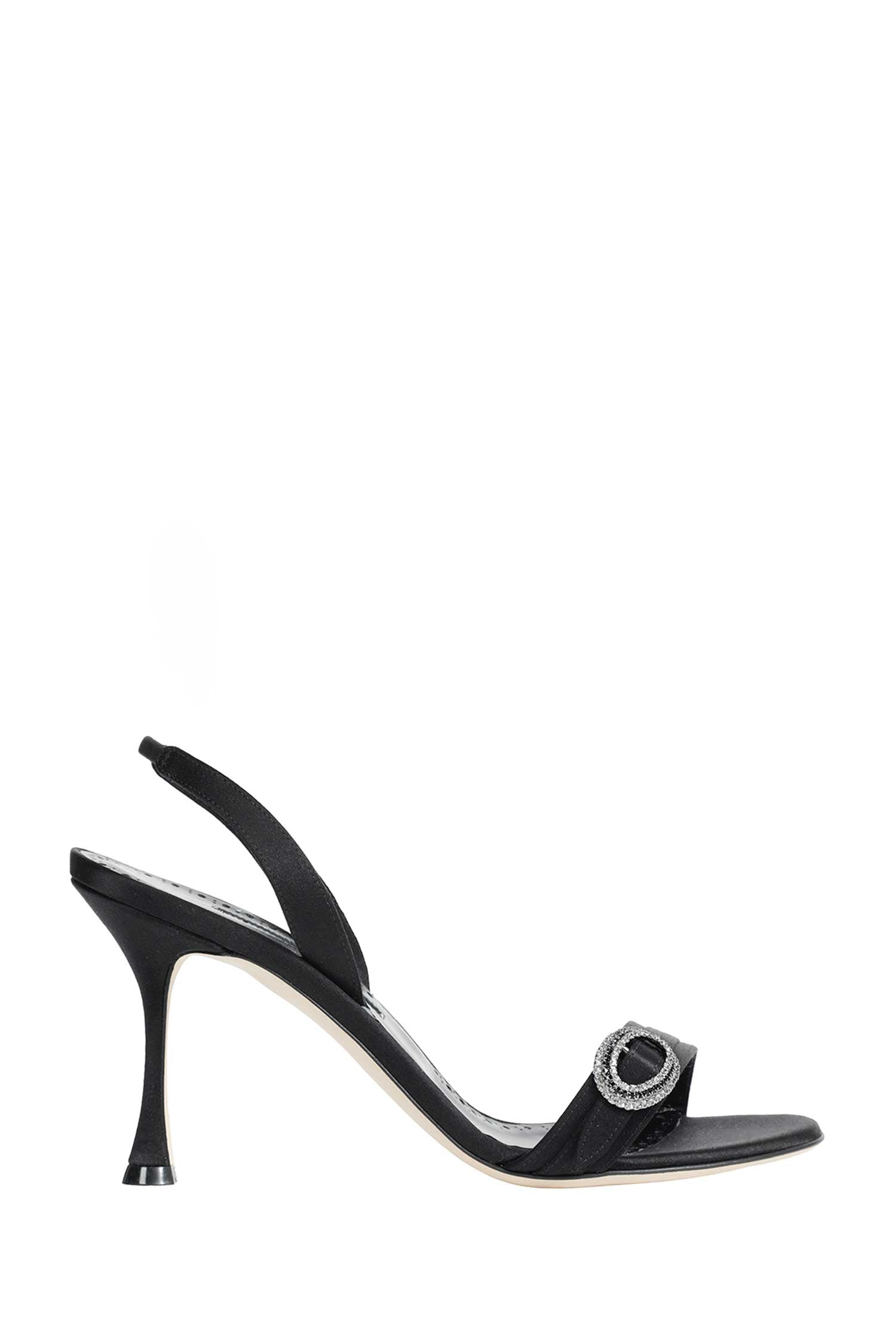 MANOLO BLAHNIK Zutosan Satin Slingback Sandals woman