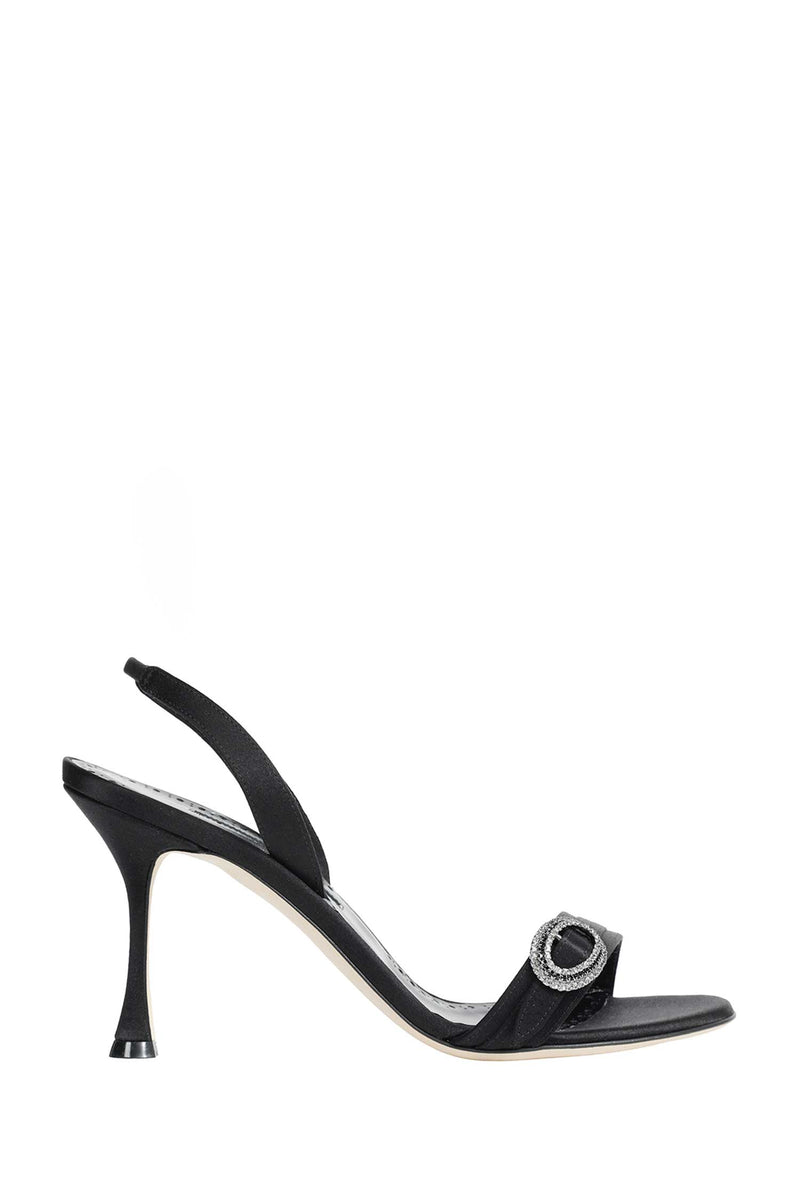 MANOLO BLAHNIK Zutosan Satin Slingback Sandals woman