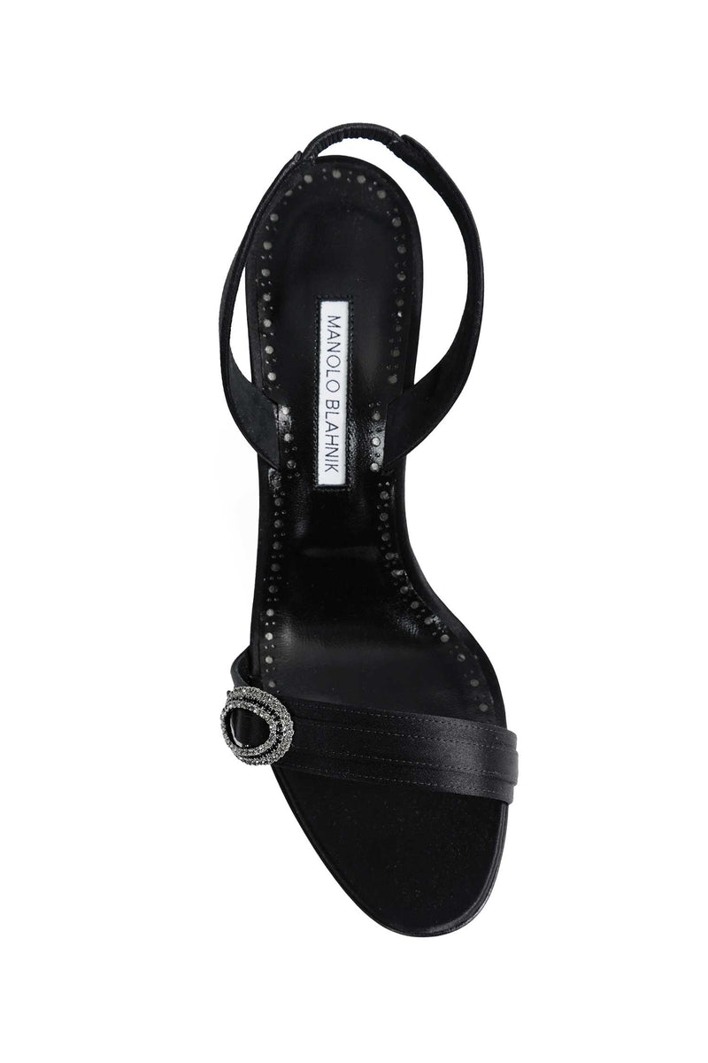 MANOLO BLAHNIK Zutosan Satin Slingback Sandals woman