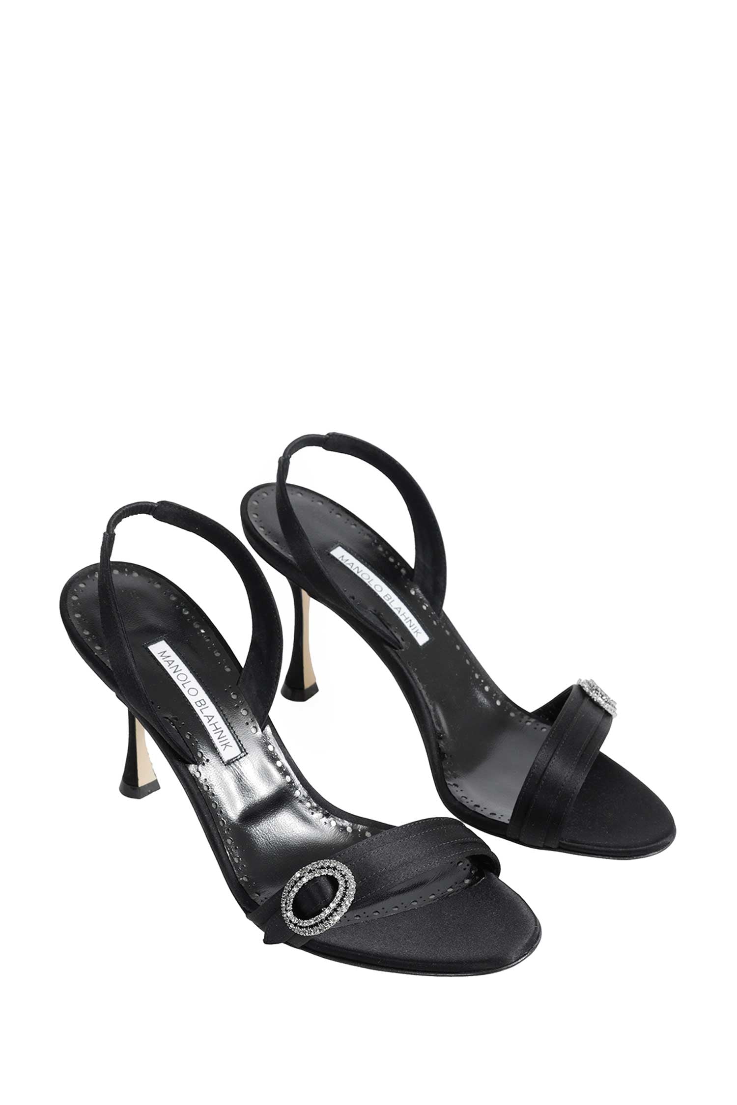 MANOLO BLAHNIK Zutosan Satin Slingback Sandals woman
