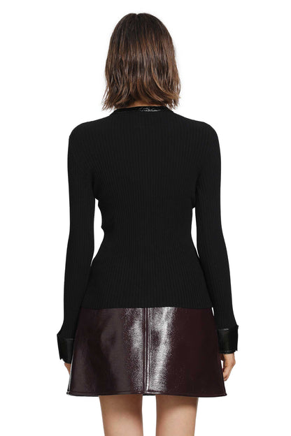 Vinyl and Knit Cardigan