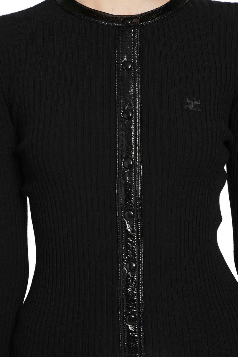 COURRÈGES Vinyl and Knit Cardigan woman