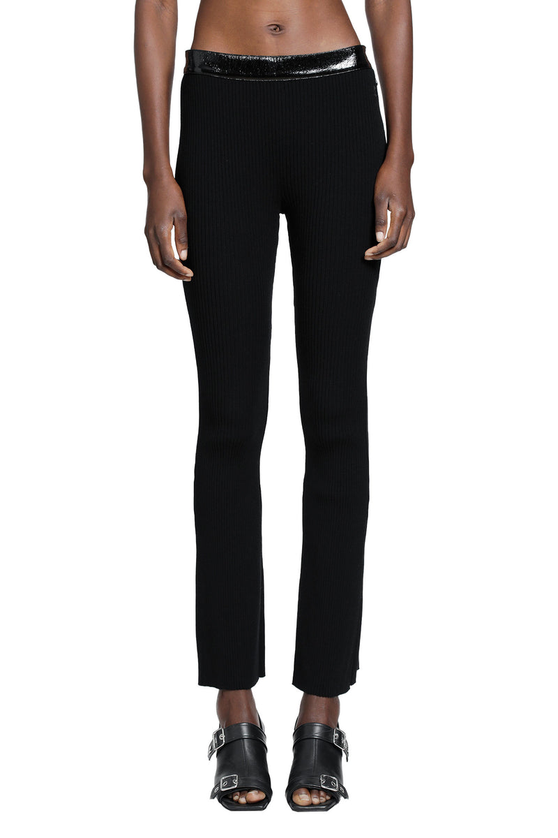 COURRÈGES Vinyl And Knit Flare Pants woman