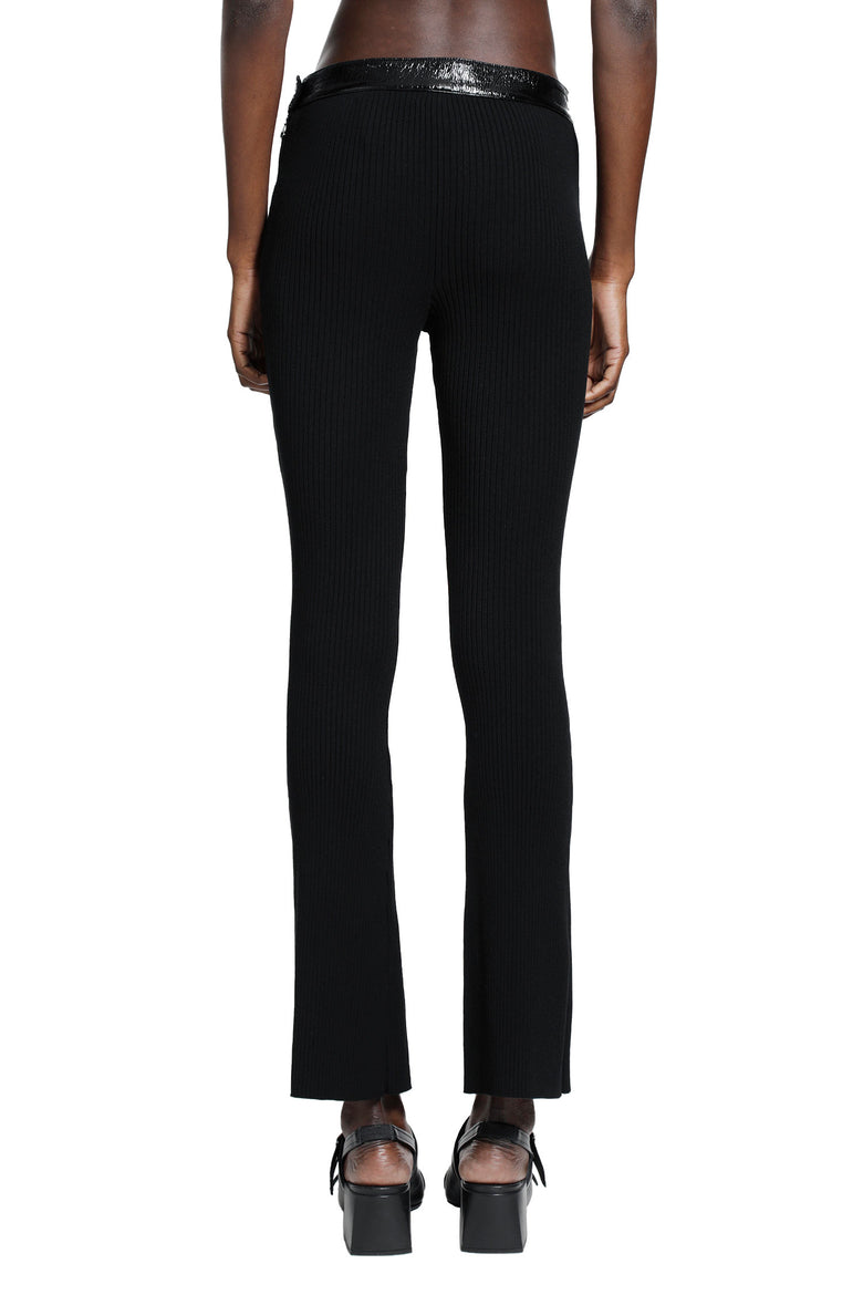COURRÈGES Vinyl And Knit Flare Pants woman