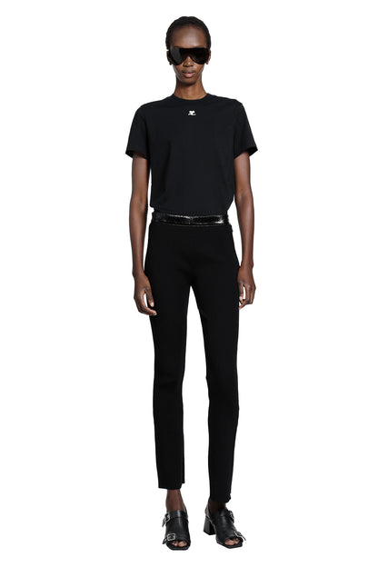 Vinyl And Knit Flare Pants