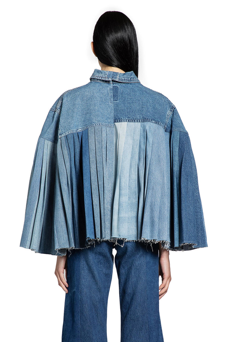 Pleated Denim Cape - Antonioli.eu
