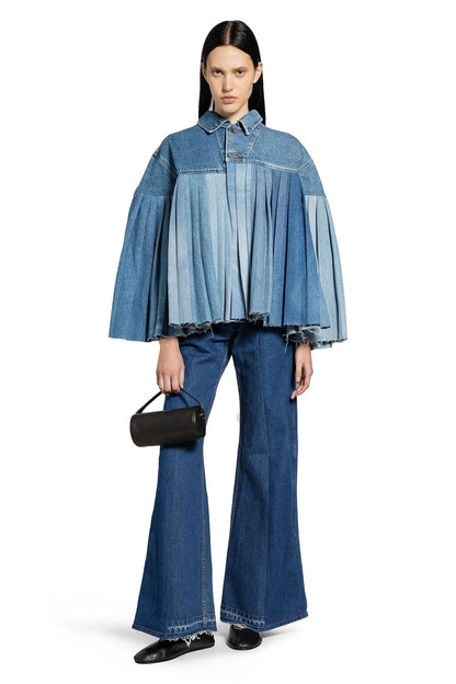 Pleated Denim Cape - Antonioli.eu