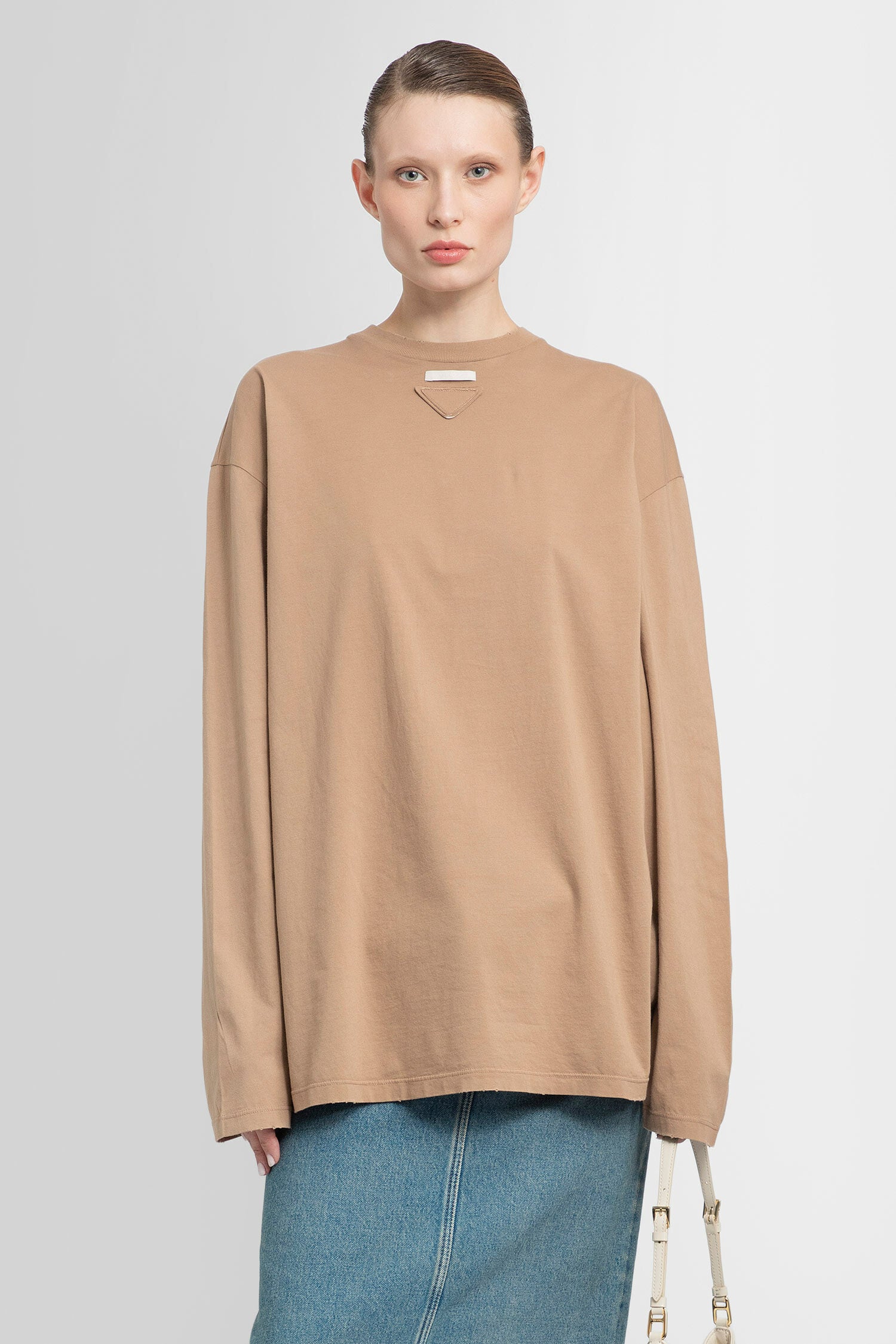 PRADA WOMAN BEIGE T-SHIRTS