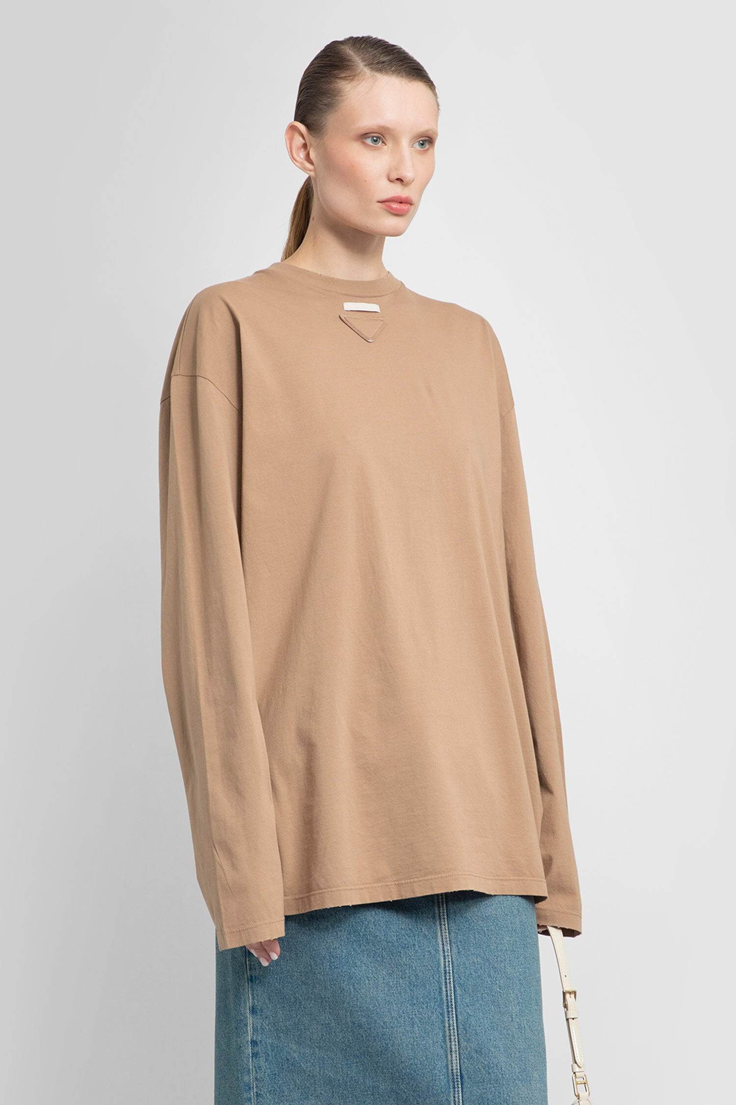 PRADA WOMAN BEIGE T-SHIRTS