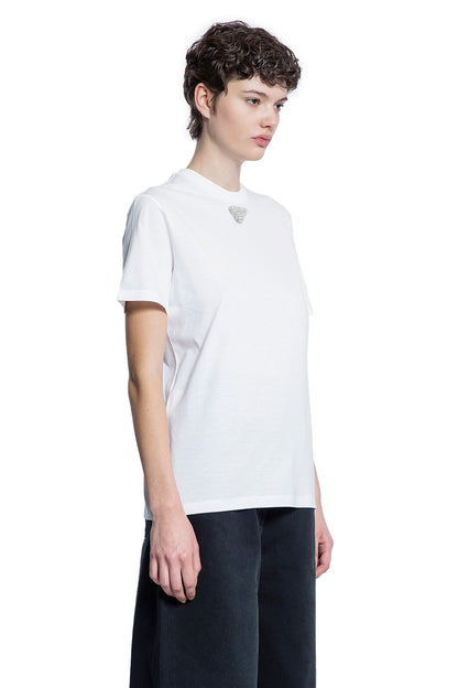 PRADA WOMAN WHITE T-SHIRTS & TANK TOPS