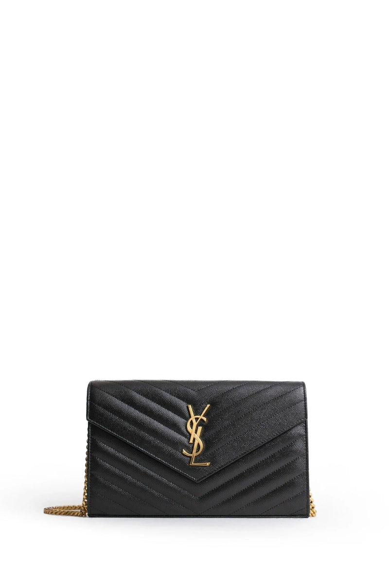 SAINT LAURENT Monogram Chain Wallet In Grain De Poudre Embossed Leather woman