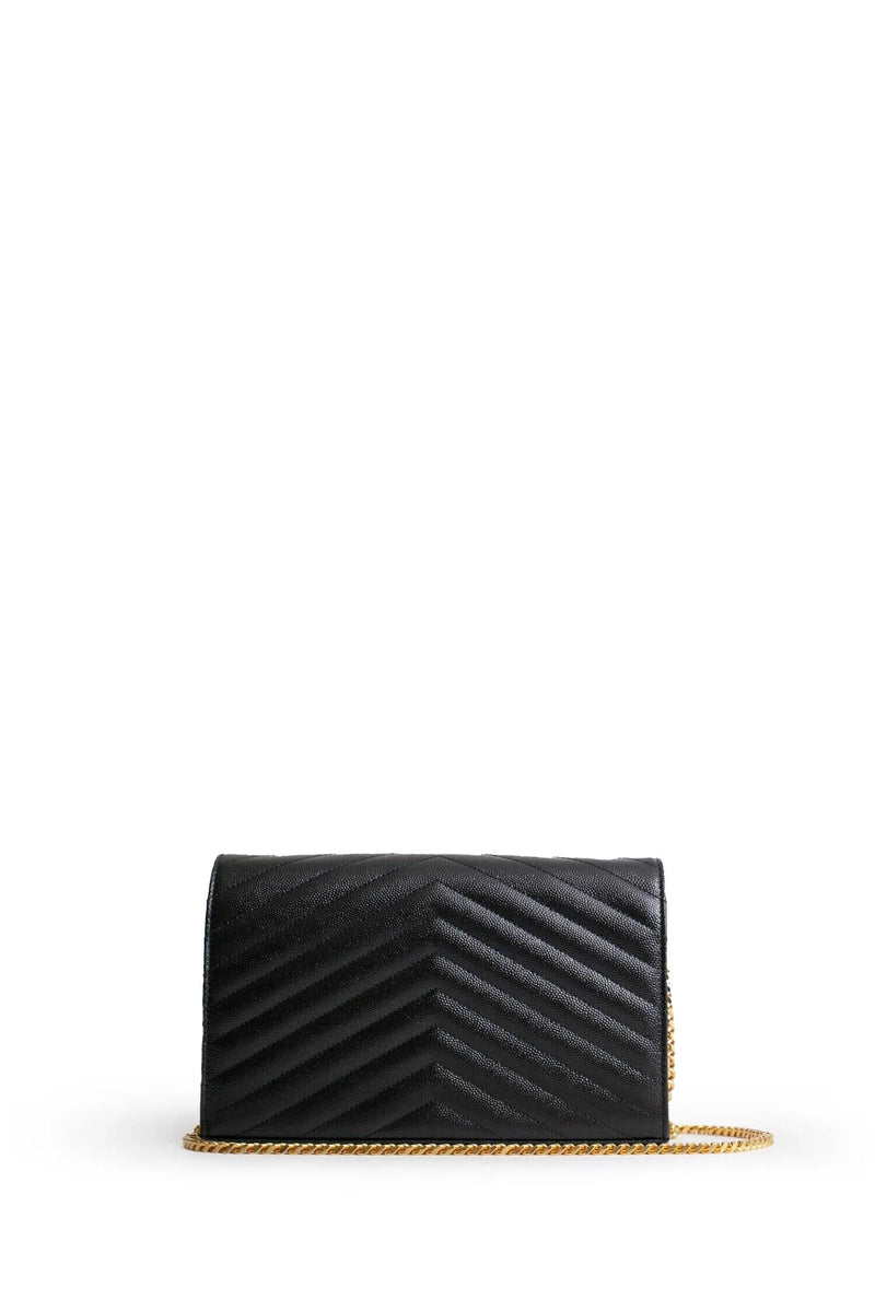 SAINT LAURENT Monogram Chain Wallet In Grain De Poudre Embossed Leather woman