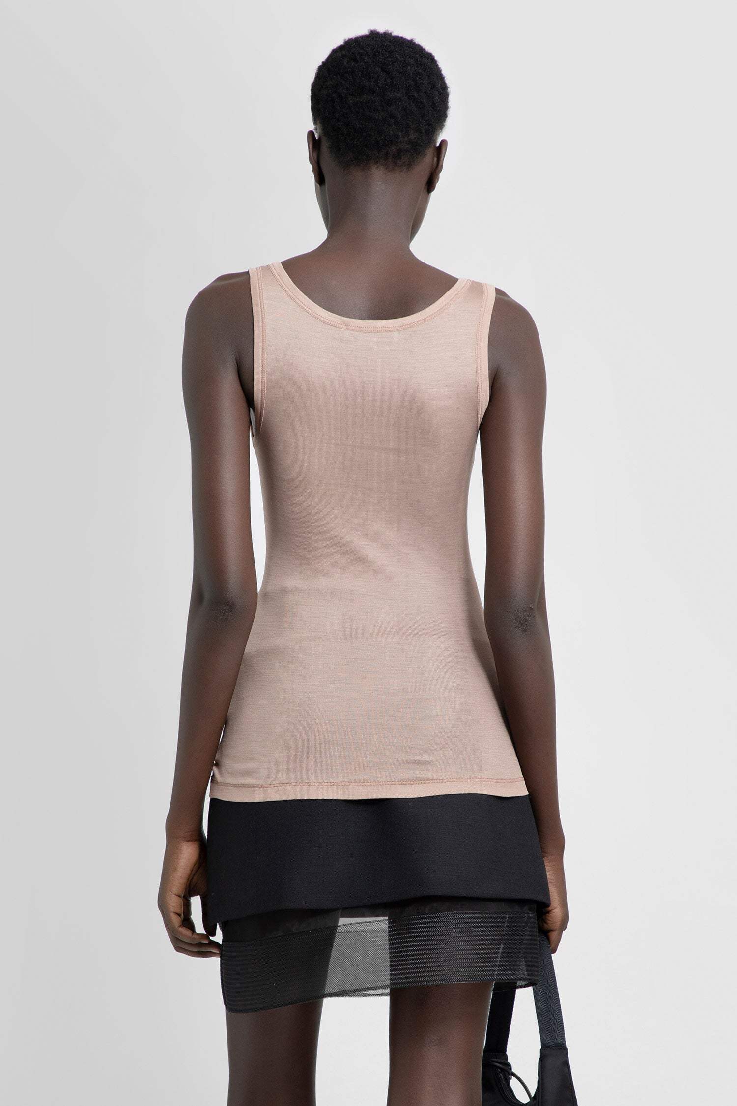 PRADA WOMAN BEIGE T-SHIRTS & TANK TOPS