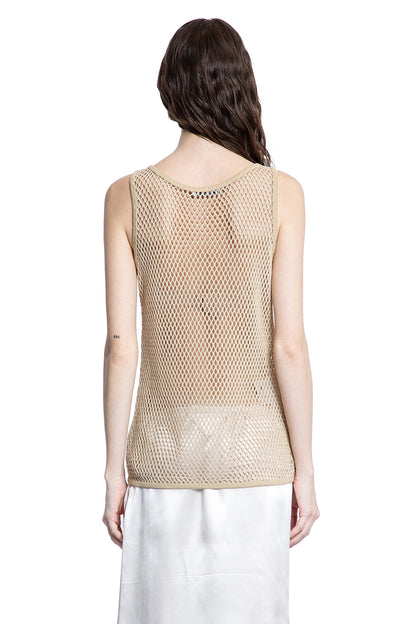 PRADA WOMAN BEIGE T-SHIRTS & TANK TOPS