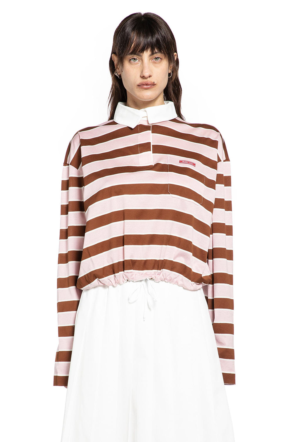 PRADA Bayadère Cropped Polo Shirt woman
