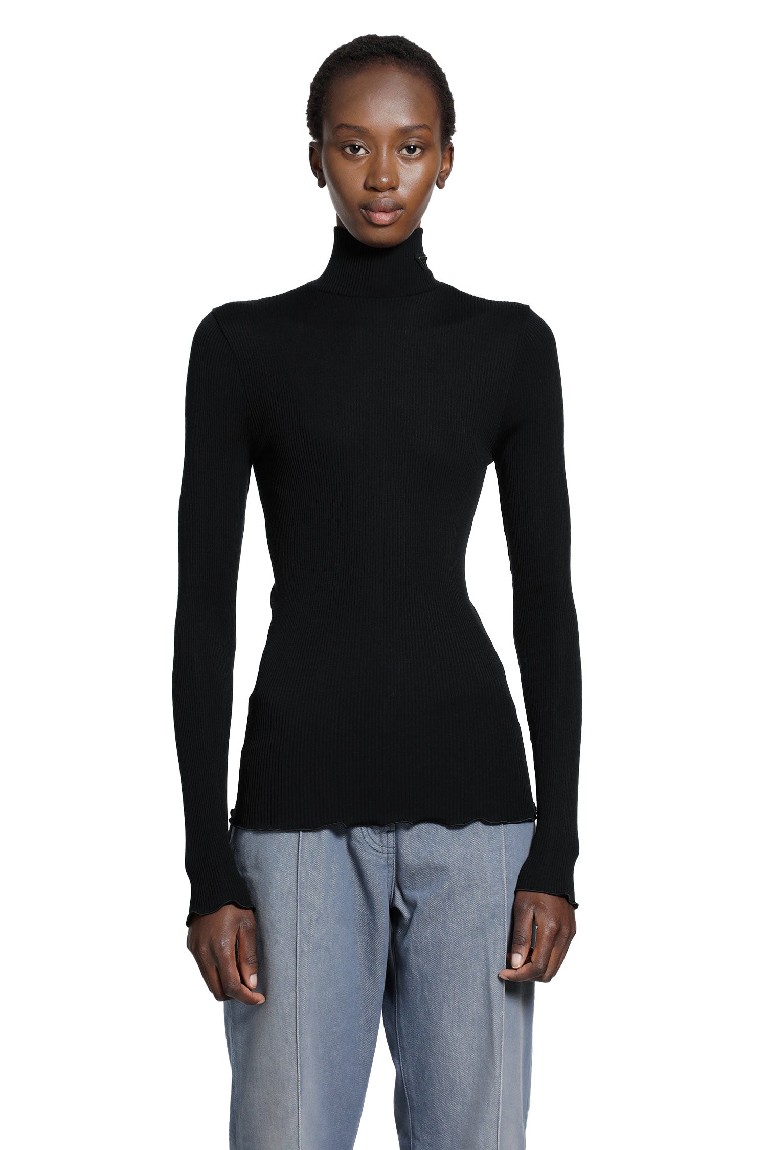 Silk And Wool Turtleneck Top