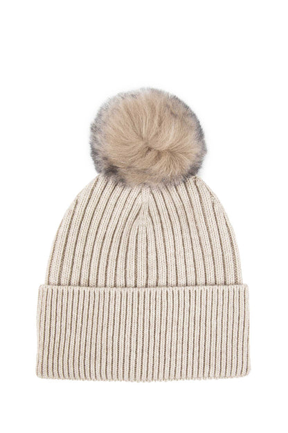 Cashmere Beanie with Pom Pom
