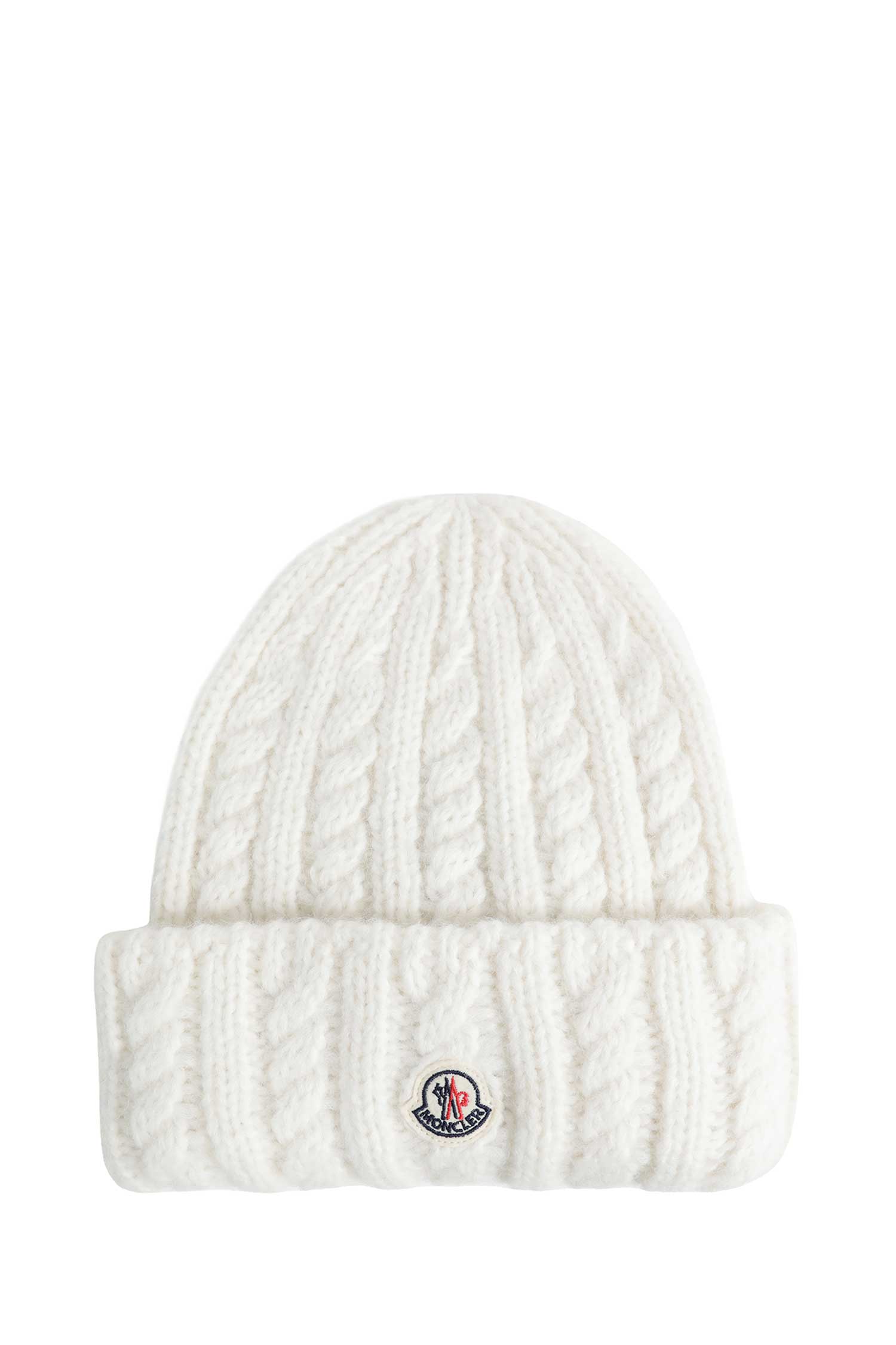 MONCLER Cable Knit Wool Blend Beanie woman