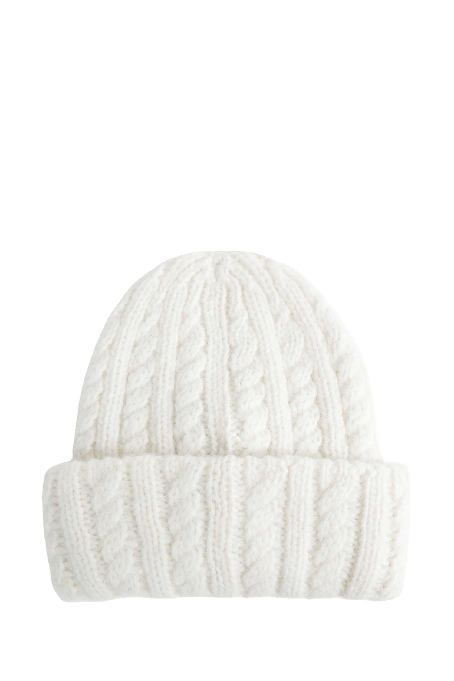 Cable Knit Wool Blend Beanie
