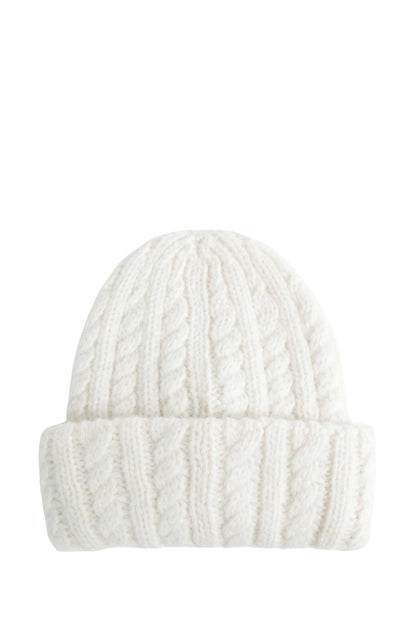 Cable Knit Wool Blend Beanie