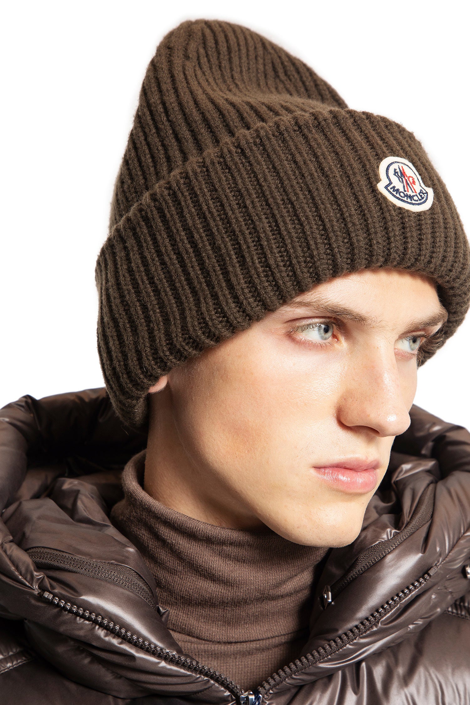 MONCLER MAN BROWN HATS