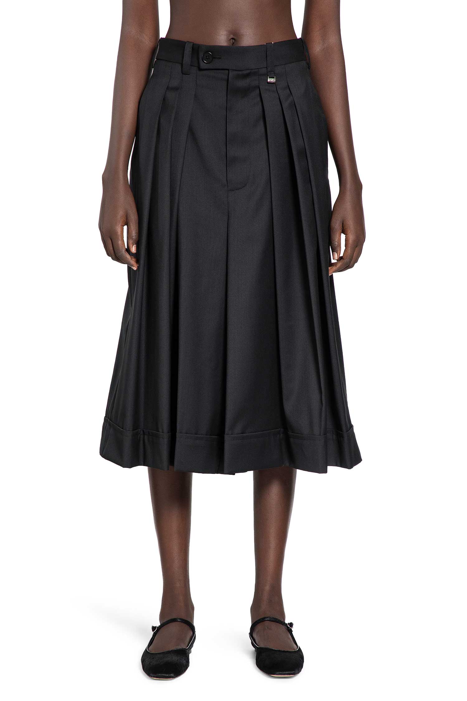 Pleated Culotte Shorts