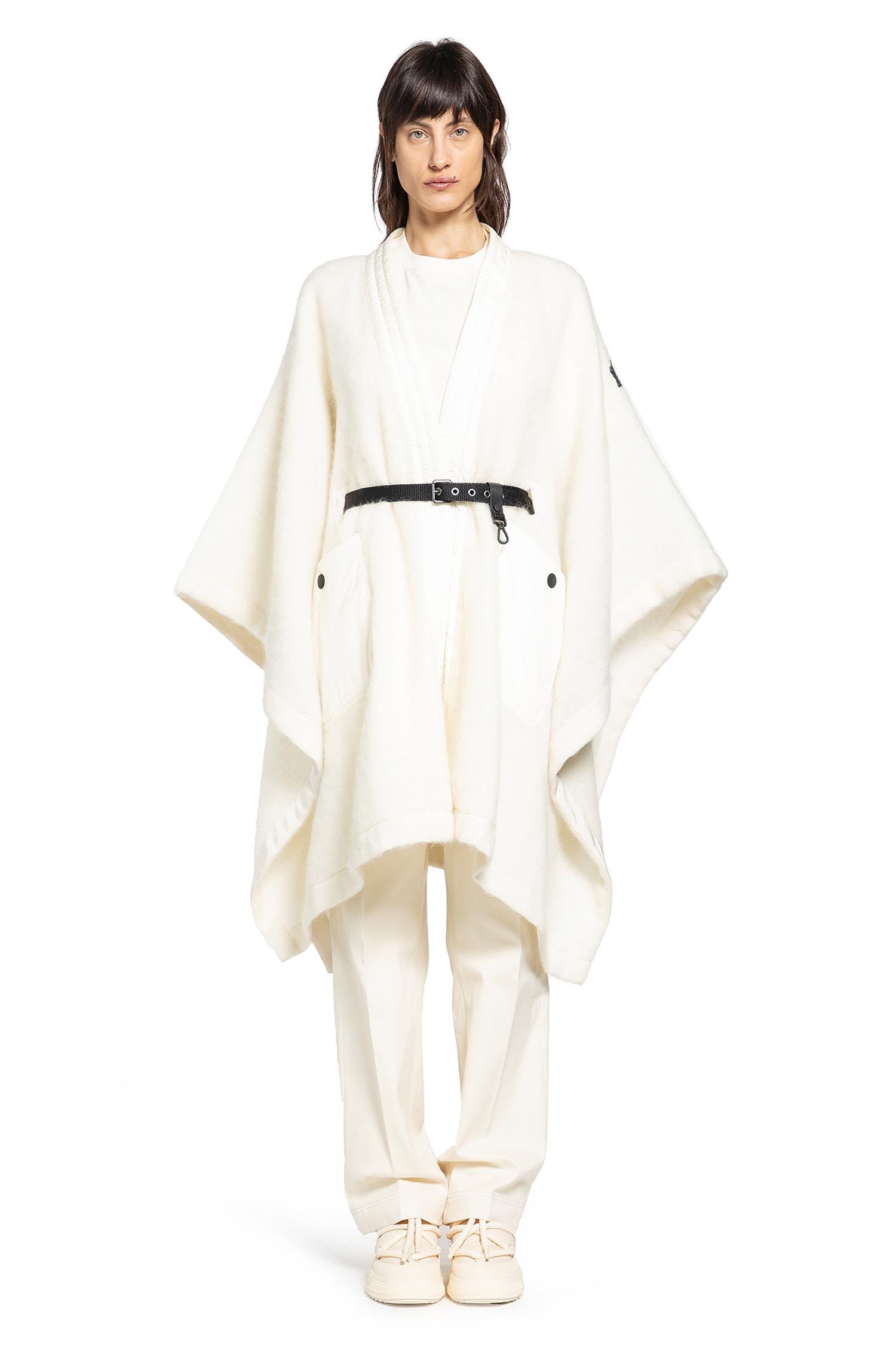 Mohair Alpaca and Wool Blend Belted Cape