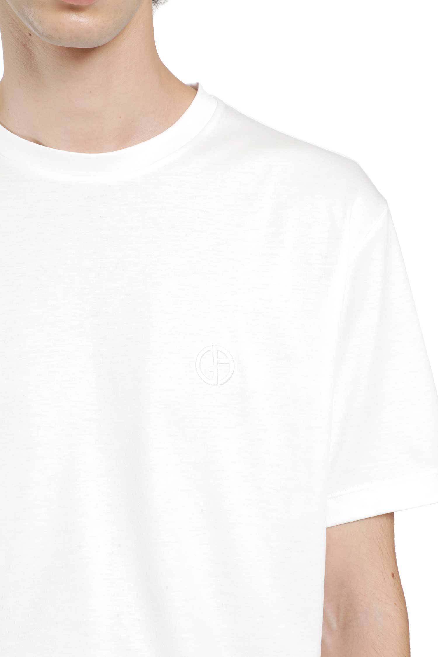 GIORGIO ARMANI Cotton Interlock Short Sleeve T-Shirt man