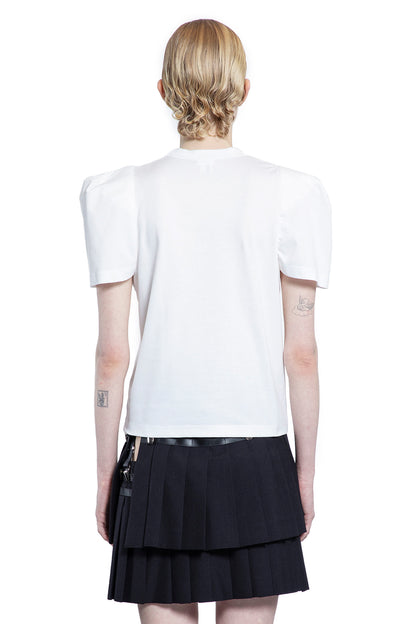 NOIR KEI NINOMIYA WOMAN WHITE T-SHIRTS & TANK TOPS